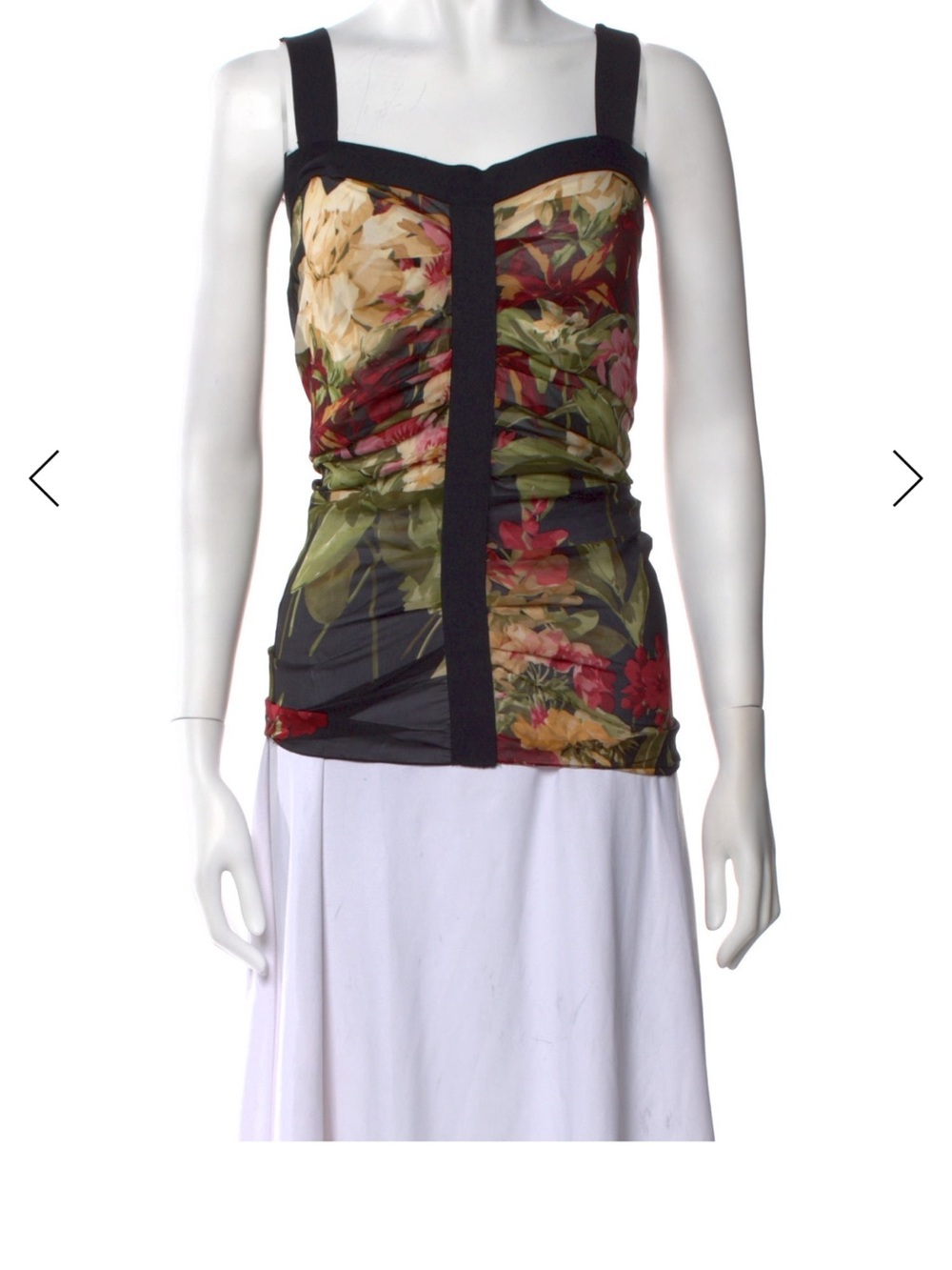 Dolce & Gabbana Floral Ruched Tank Top in Multicolor